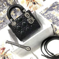Dior M0505 Mini Dior Lady Bag Black Cannage lambskin Sliver - Default Title - View 1
