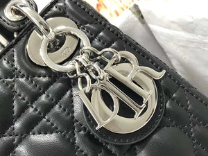 Dior M0505 Mini Dior Lady Bag Black Cannage lambskin Sliver - Default Title - View 6