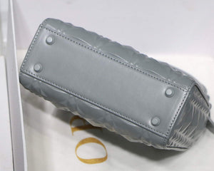 Dior M0505 Mini Dior Lady Bag Grey Cannage Calfskin with Diamond Motif - Default Title - View 8