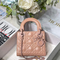 Dior M0505 Mini Dior Lady Bag Nude Cannage Calfskin with Diamond Motif - Default Title - View 1