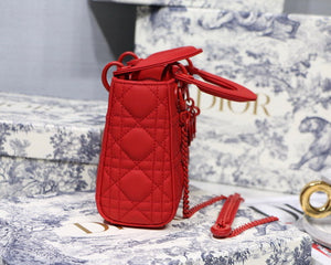 Dior M0505 Mini Dior Lady Bag Red Cannage Lambskin - Default Title - View 5