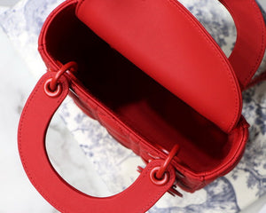 Dior M0505 Mini Dior Lady Bag Red Cannage Lambskin - Default Title - View 8