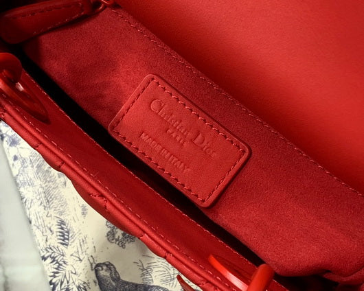 Dior M0505 Mini Dior Lady Bag Red Cannage Lambskin