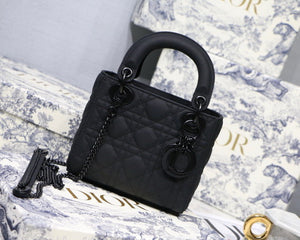 Dior M0505 Mini Dior Lady Bag Black Cannage lambskin - Default Title - View 1