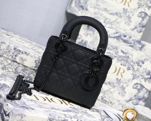 Dior M0505 Mini Dior Lady Bag Black Cannage lambskin - Default Title - View 1
