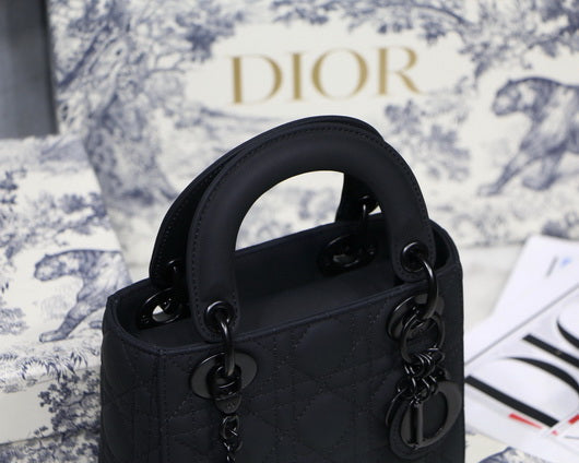 Dior M0505 Mini Dior Lady Bag Black Cannage lambskin
