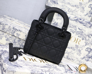 Dior M0505 Mini Dior Lady Bag Black Cannage lambskin - Default Title - View 4