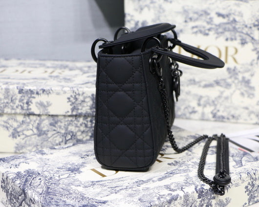 Dior M0505 Mini Dior Lady Bag Black Cannage lambskin - Default Title - View 5