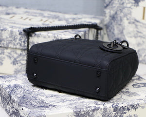Dior M0505 Mini Dior Lady Bag Black Cannage lambskin - Default Title - View 6