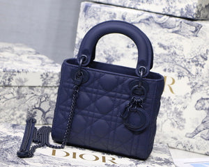 Dior M0505 Mini Dior Lady Bag Navy Blue Cannage Lambskin - Default Title - View 1