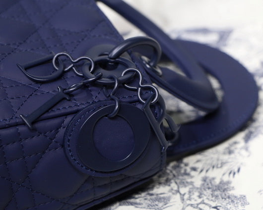 Dior M0505 Mini Dior Lady Bag Navy Blue Cannage Lambskin