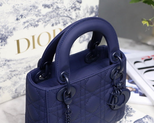 Dior M0505 Mini Dior Lady Bag Navy Blue Cannage Lambskin