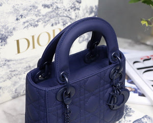Dior M0505 Mini Dior Lady Bag Navy Blue Cannage Lambskin - Default Title - View 3