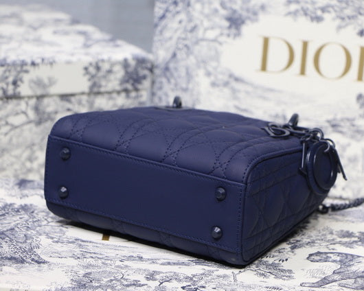 Dior M0505 Mini Dior Lady Bag Navy Blue Cannage Lambskin