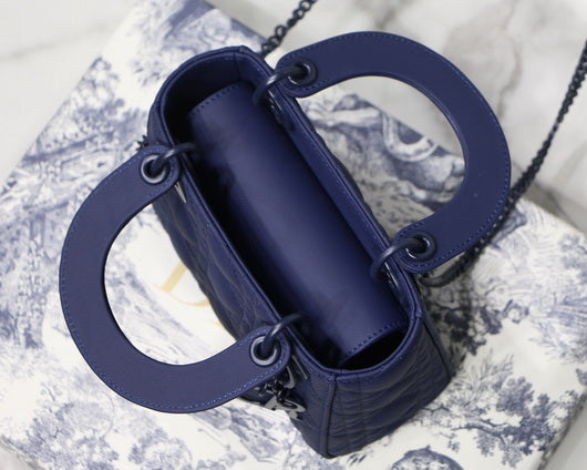 Dior M0505 Mini Dior Lady Bag Navy Blue Cannage Lambskin