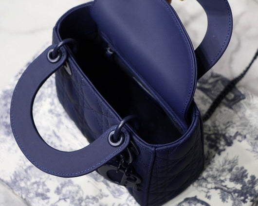 Dior M0505 Mini Dior Lady Bag Navy Blue Cannage Lambskin
