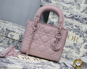 Dior M0505 Mini Dior Lady Bag Pink Cannage Lambskin - Default Title - View 1