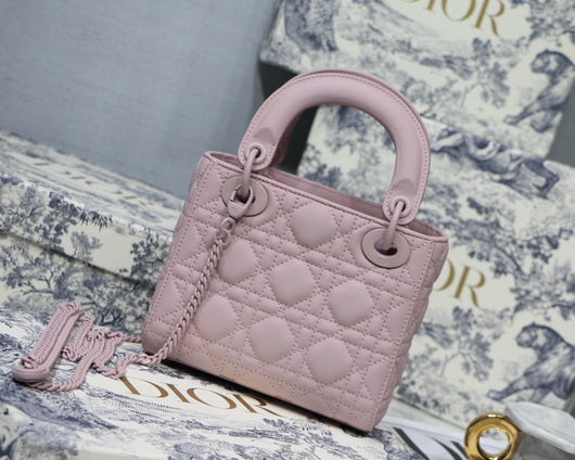 Dior M0505 Mini Dior Lady Bag Pink Cannage Lambskin - Default Title - View 4