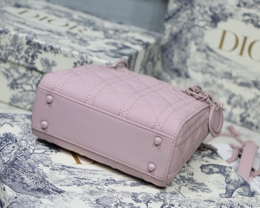 Dior M0505 Mini Dior Lady Bag Pink Cannage Lambskin