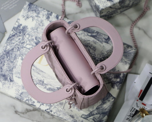 Dior M0505 Mini Dior Lady Bag Pink Cannage Lambskin