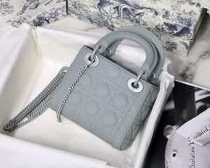 Dior M0505 Mini Dior Lady Bag Gray Cannage Lambskin - Default Title - View 5