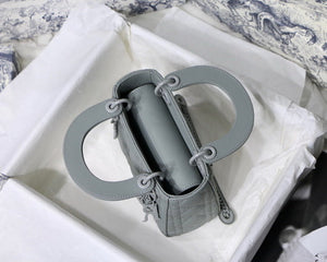 Dior M0505 Mini Dior Lady Bag Gray Cannage Lambskin - Default Title - View 8