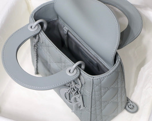 Dior M0505 Mini Dior Lady Bag Gray Cannage Lambskin - Default Title - View 9