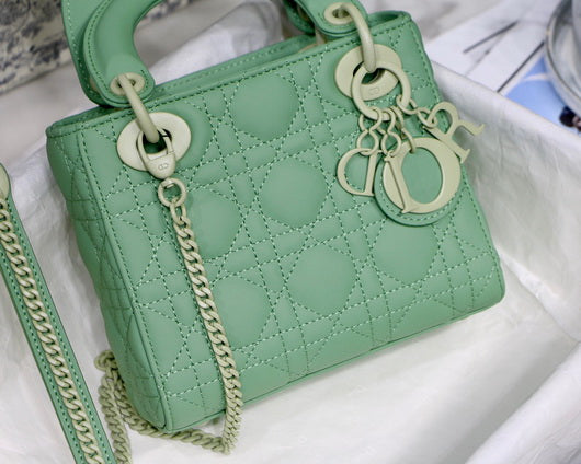Dior M0505 Mini Dior Lady Bag Green Cannage Lambskin