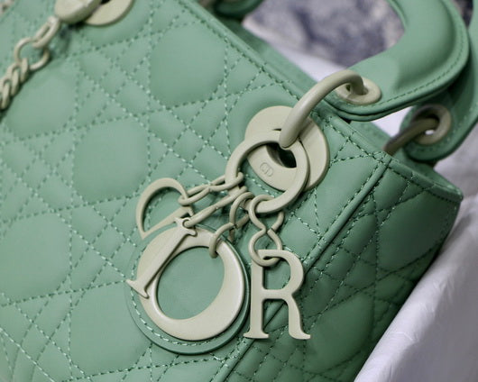 Dior M0505 Mini Dior Lady Bag Green Cannage Lambskin - Default Title - View 3