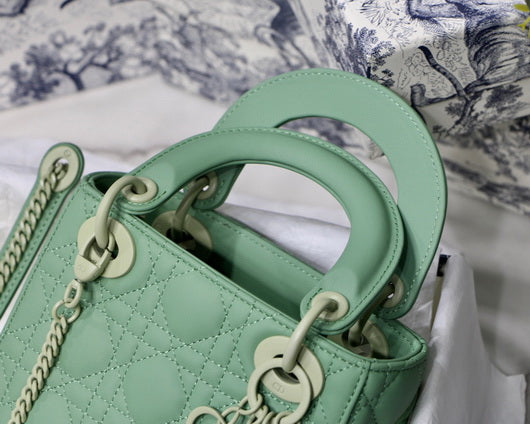 Dior M0505 Mini Dior Lady Bag Green Cannage Lambskin