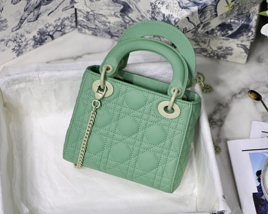 Dior M0505 Mini Dior Lady Bag Green Cannage Lambskin