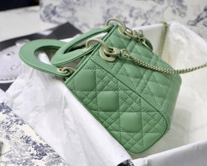 Dior M0505 Mini Dior Lady Bag Green Cannage Lambskin - Default Title - View 6