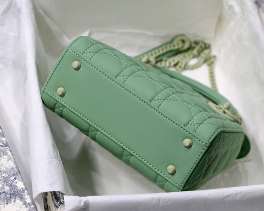 Dior M0505 Mini Dior Lady Bag Green Cannage Lambskin - Default Title - View 7