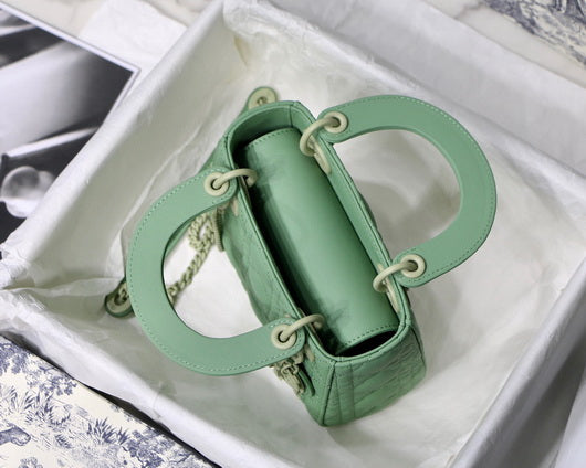 Dior M0505 Mini Dior Lady Bag Green Cannage Lambskin