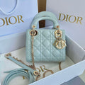 Dior M0505 Mini Dior Lady Bag Lake Blue Metallic Cannage Lambskin - Default Title - View 1