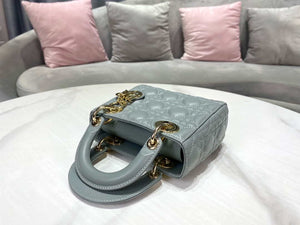 Dior M0505 Mini Dior Lady Bag Light Blue Cannage lambskin Gold - Default Title - View 4