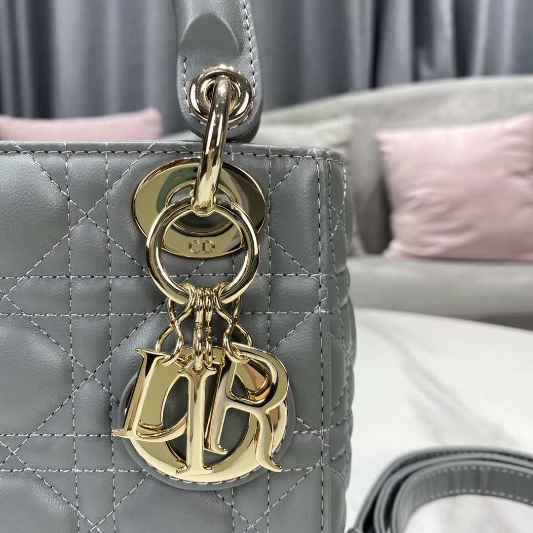 Dior M0505 Mini Dior Lady Bag Light Blue Cannage lambskin Gold