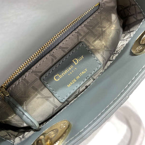 Dior M0505 Mini Dior Lady Bag Light Blue Cannage lambskin Gold - Default Title - View 7