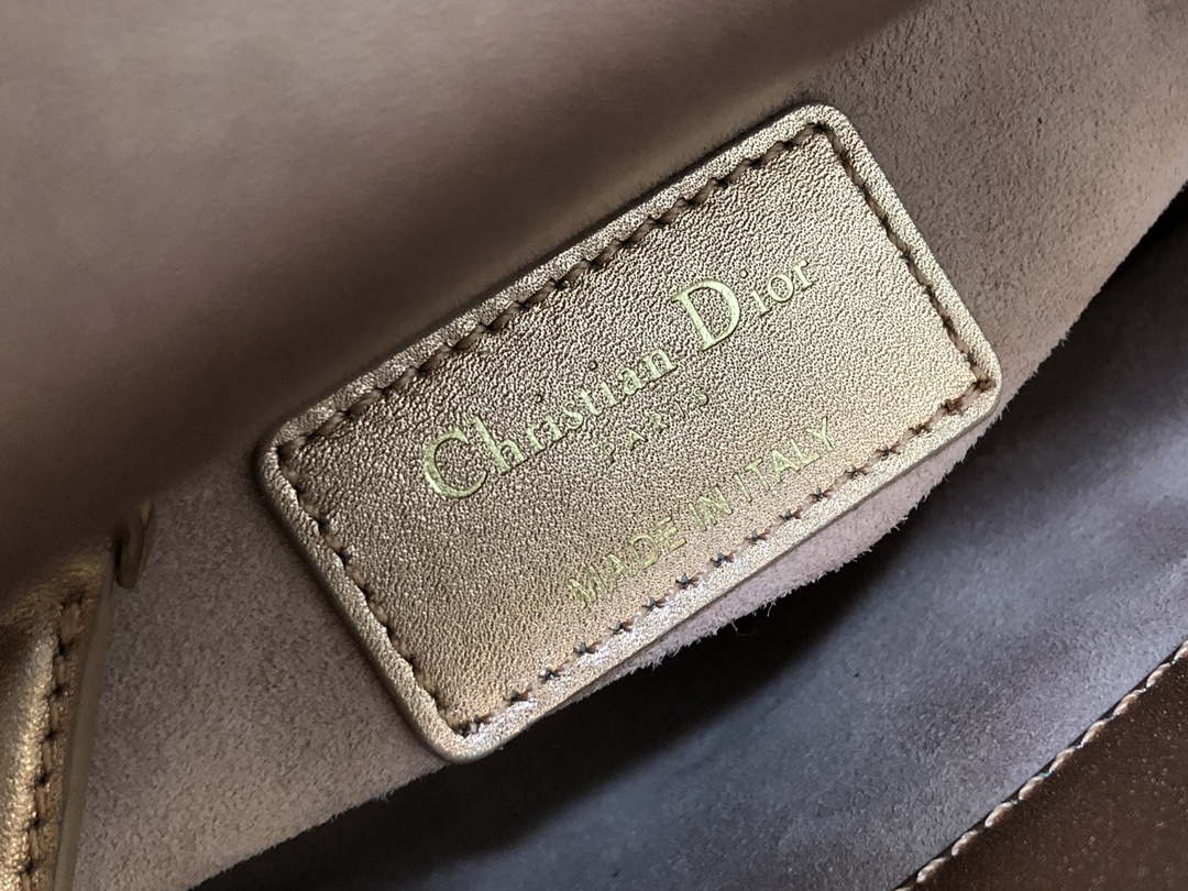 Dior M0505 Mini Dior Lady Bag Metallic Calfskin and Satin with Rose Des Vents Resin Pearl Embroidery - Default Title - View 9