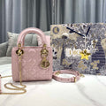 Dior M0505 Mini Dior Lady Bag Pink Cannage lambskin Gold - Default Title - View 1
