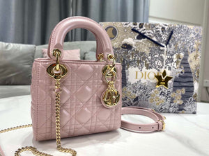 Dior M0505 Mini Dior Lady Bag Pink Cannage lambskin Gold - Default Title - View 2