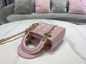 Dior M0505 Mini Dior Lady Bag Pink Cannage lambskin Gold - Default Title - View 6