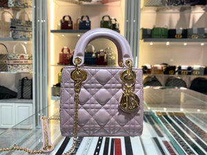 Dior M0505 Mini Dior Lady Bag Pink Cannage lambskin Gold - Default Title - View 9
