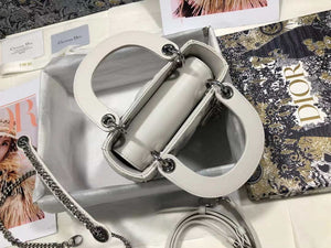 Dior M0505 Mini Dior Lady Bag White Cannage lambskin Sliver - Default Title - View 7