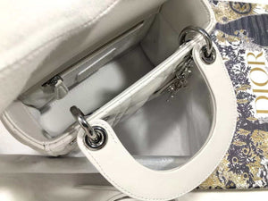 Dior M0505 Mini Dior Lady Bag White Cannage lambskin Sliver - Default Title - View 8
