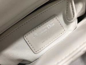 Dior M0505 Mini Dior Lady Bag White Cannage lambskin Sliver - Default Title - View 9