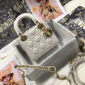Dior M0505 Mini Dior Lady Bag White Cannage lambskin Gold - Default Title - View 1