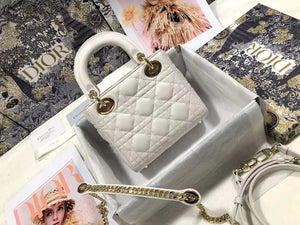 Dior M0505 Mini Dior Lady Bag White Cannage lambskin Gold - Default Title - View 2