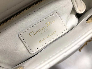 Dior M0505 Mini Dior Lady Bag White Cannage lambskin Gold - Default Title - View 9
