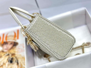 Dior M0505 Mini Dior Lady Bag White Embroidered white resin beads - Default Title - View 3